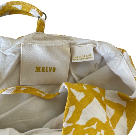 Anthropologie Maeve yellow and cream jumpsuit  Size 6/ EU 38 - Picture 9 of 10